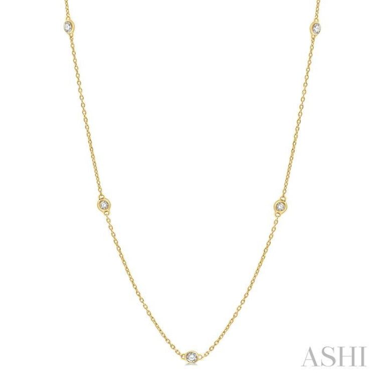 1/4 Ctw Round Cut Diamond Fashion Necklace in 14K Yellow Gold 1/4 Ctw Round Cut Diamond Fashion Necklace in 14K Yellow Gold