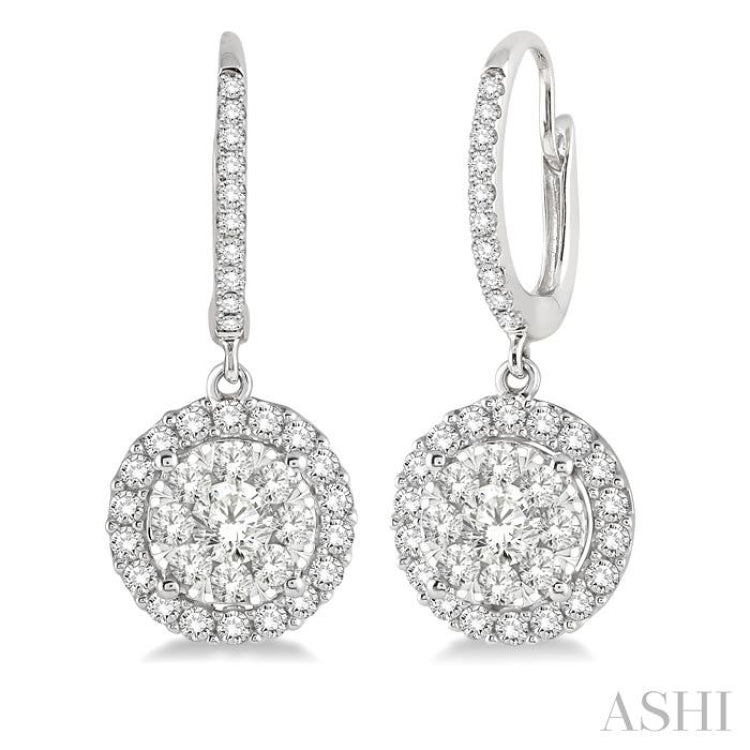 1 Ctw Round Cut Diamond Lovebright Earrings in 14K White Gold 1 Ctw Round Cut Diamond Lovebright Earrings in 14K White Gold