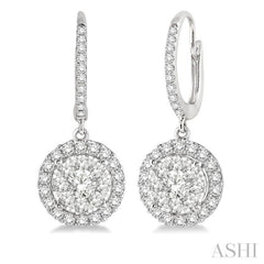 1 Ctw Round Cut Diamond Lovebright Earrings in 14K White Gold 1 Ctw Round Cut Diamond Lovebright Earrings in 14K White Gold