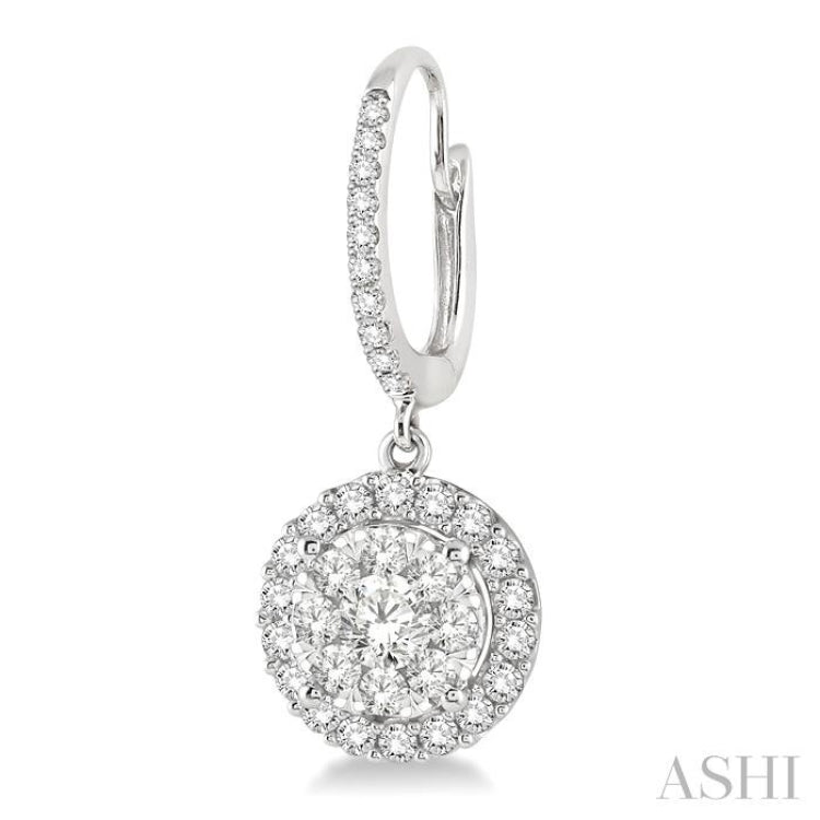 1 Ctw Round Cut Diamond Lovebright Earrings in 14K White Gold 1 Ctw Round Cut Diamond Lovebright Earrings in 14K White Gold