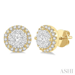 1/2 Ctw Lovebright Round Cut Diamond Stud Earrings in 14K Yellow and White Gold 1/2 Ctw Lovebright Round Cut Diamond Stud Earrings in 14K Yellow and White Gold