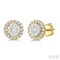 1/3 Ctw Lovebright Round Cut Diamond Stud Earrings in 14K Yellow and White Gold 1/3 Ctw Lovebright Round Cut Diamond Stud Earrings in 14K Yellow and White Gold