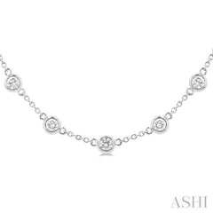 3 Ctw Bezel Set Round Cut Diamond Station Necklace in 14K White Gold 3 Ctw Bezel Set Round Cut Diamond Station Necklace in 14K White Gold