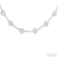4 Ctw Bezel Set Round Cut Diamond Station Necklace in 14K White Gold 4 Ctw Bezel Set Round Cut Diamond Station Necklace in 14K White Gold