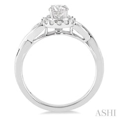 1/2 ctw Diamond Engagement Ring with 1/5 ct Round Cut Center Stone in 14K White Gold 1/2 ctw Diamond Engagement Ring with 1/5 ct Round Cut Center Stone in 14K White Gold