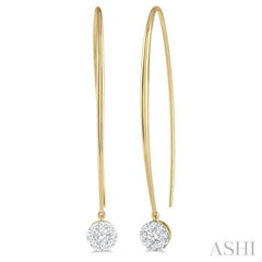 1/2 Ctw Round Dangler Lovebright Diamond Earring in 14K Yellow and White Gold 1/2 Ctw Round Dangler Lovebright Diamond Earring in 14K Yellow and White Gold