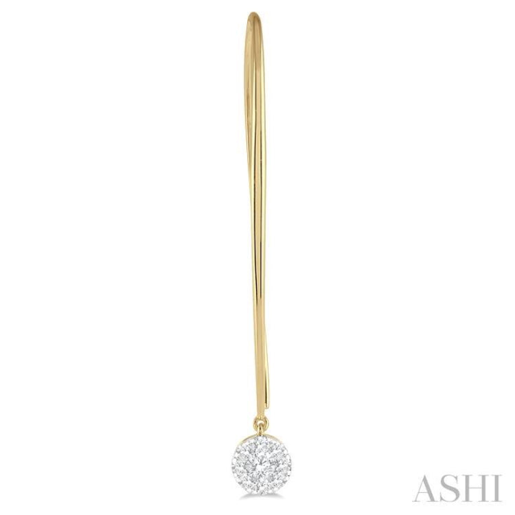 1/2 Ctw Round Dangler Lovebright Diamond Earring in 14K Yellow and White Gold 1/2 Ctw Round Dangler Lovebright Diamond Earring in 14K Yellow and White Gold