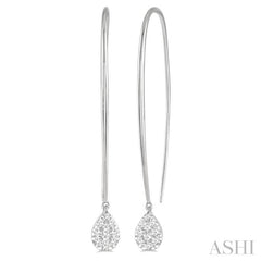 1/3 Ctw Pear Shape Dangler Lovebright Round Cut Diamond Earring in 14K White Gold 1/3 Ctw Pear Shape Dangler Lovebright Round Cut Diamond Earring in 14K White Gold