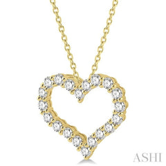 1 1/2 Ctw Heart Shape Round Cut Diamond Pendant With Chain in 14K Yellow Gold 1 1/2 Ctw Heart Shape Round Cut Diamond Pendant With Chain in 14K Yellow Gold