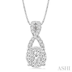 1/4 Ctw Lovebright Round Cut Diamond Pendant in 14K White Gold with Chain 1/4 Ctw Lovebright Round Cut Diamond Pendant in 14K White Gold with Chain
