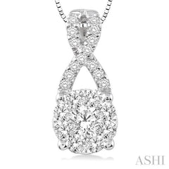 1/4 Ctw Lovebright Round Cut Diamond Pendant in 14K White Gold with Chain 1/4 Ctw Lovebright Round Cut Diamond Pendant in 14K White Gold with Chain