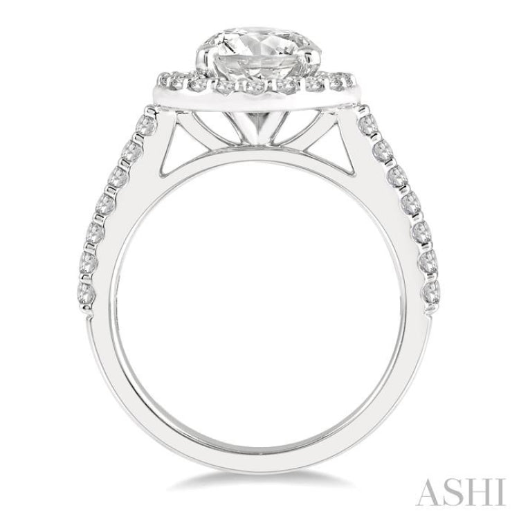 1/2 Ctw Round Cut Diamond Semi-Mount Engagement Ring in 14K White Gold 1/2 Ctw Round Cut Diamond Semi-Mount Engagement Ring in 14K White Gold