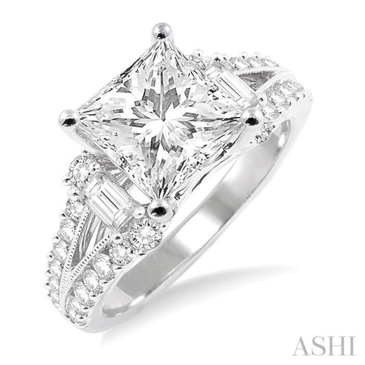 3/4 ctw Diamond Semi-Mount Engagement Ring in 14K White Gold 3/4 ctw Diamond Semi-Mount Engagement Ring in 14K White Gold