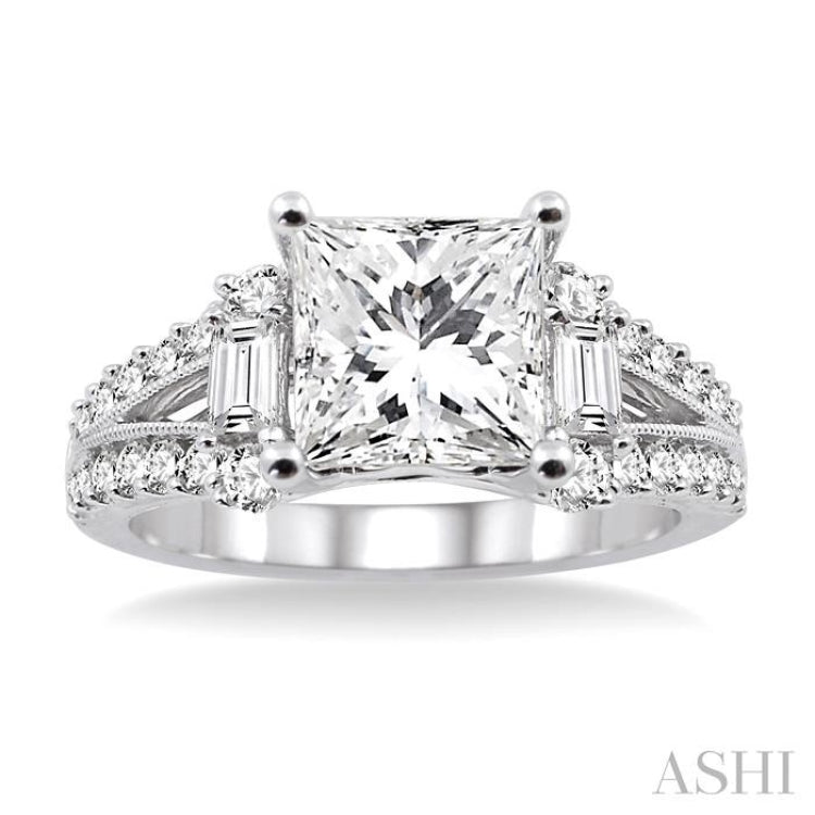 3/4 ctw Diamond Semi-Mount Engagement Ring in 14K White Gold 3/4 ctw Diamond Semi-Mount Engagement Ring in 14K White Gold