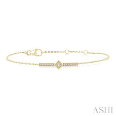 1/10 Ctw Round Cut Diamond Horizontal Bar Fashion Chain Bracelet in 10K Yellow Gold 1/10 Ctw Round Cut Diamond Horizontal Bar Fashion Chain Bracelet in 10K Yellow Gold