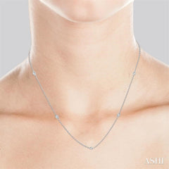 1 Ctw Round Cut Diamond Station Necklace in 14K White Gold 1 Ctw Round Cut Diamond Station Necklace in 14K White Gold