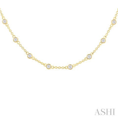 1 Ctw Bezel Set Round Cut Diamond Station Necklace in 14K Yellow Gold 1 Ctw Bezel Set Round Cut Diamond Station Necklace in 14K Yellow Gold