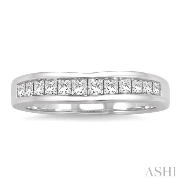 1/2 ctw Princess Cut Diamond Matching Wedding Band in 14K White Gold 1/2 ctw Princess Cut Diamond Matching Wedding Band in 14K White Gold