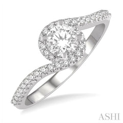 1/5 Ctw Embraced Semi-Mount Round Cut Diamond Engagement Ring in 14K White Gold 1/5 Ctw Embraced Semi-Mount Round Cut Diamond Engagement Ring in 14K White Gold