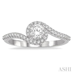 1/5 Ctw Embraced Semi-Mount Round Cut Diamond Engagement Ring in 14K White Gold 1/5 Ctw Embraced Semi-Mount Round Cut Diamond Engagement Ring in 14K White Gold