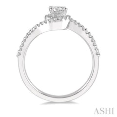 1/5 Ctw Embraced Semi-Mount Round Cut Diamond Engagement Ring in 14K White Gold 1/5 Ctw Embraced Semi-Mount Round Cut Diamond Engagement Ring in 14K White Gold