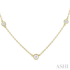 1/2 Ctw Bezel Set Round Cut Diamond Station Necklace in 14K Yellow Gold 1/2 Ctw Bezel Set Round Cut Diamond Station Necklace in 14K Yellow Gold