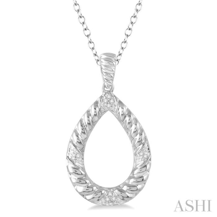 1/20 Ctw Pear Shape Round Cut Diamond Pendant in Sterling Silver with chain 1/20 Ctw Pear Shape Round Cut Diamond Pendant in Sterling Silver with chain
