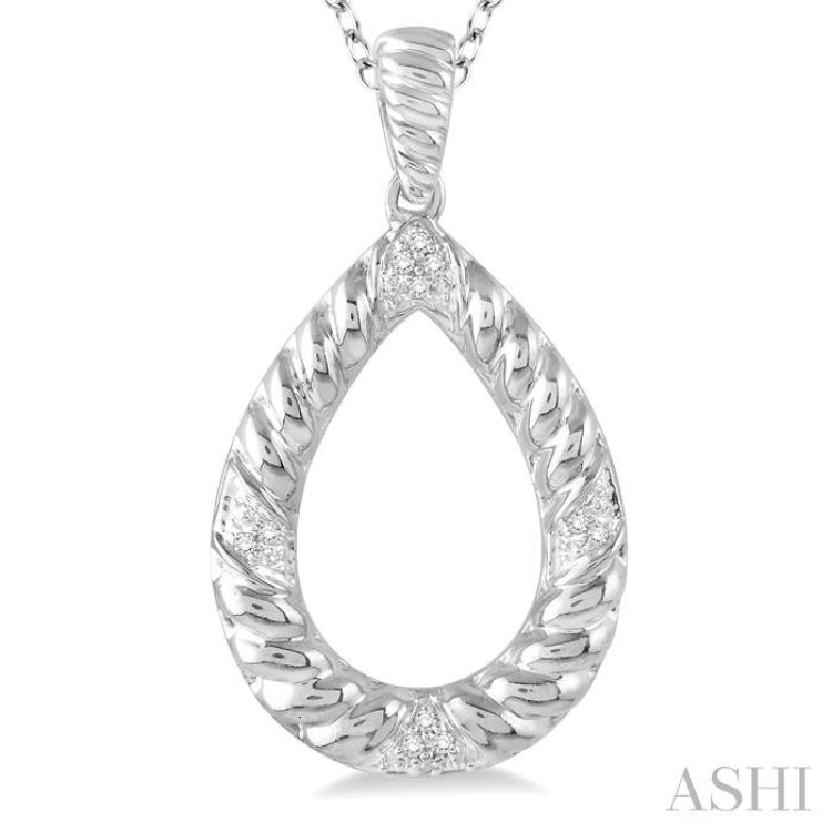 1/20 Ctw Pear Shape Round Cut Diamond Pendant in Sterling Silver with chain 1/20 Ctw Pear Shape Round Cut Diamond Pendant in Sterling Silver with chain