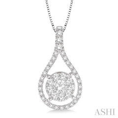 5/8 Ctw Lovebright Round Cut Diamond Pendant in 14K White Gold with Chain 5/8 Ctw Lovebright Round Cut Diamond Pendant in 14K White Gold with Chain