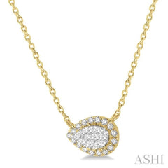 1/6 Ctw Pear Shape Round Cut Diamond Lovebright Pendant With Chain in 14K Yellow & White Gold 1/6 Ctw Pear Shape Round Cut Diamond Lovebright Pendant With Chain in 14K Yellow & White Gold
