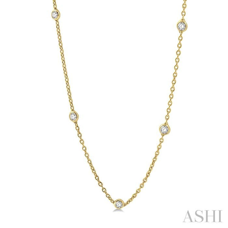 2 Ctw Round Cut Diamond Fashion Necklace in 14K Yellow Gold 2 Ctw Round Cut Diamond Fashion Necklace in 14K Yellow Gold