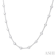 2 Ctw Bezel Set Round Cut Diamond Station Necklace in 14K White Gold 2 Ctw Bezel Set Round Cut Diamond Station Necklace in 14K White Gold
