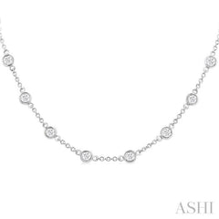 2 Ctw Bezel Set Round Cut Diamond Station Necklace in 14K White Gold 2 Ctw Bezel Set Round Cut Diamond Station Necklace in 14K White Gold