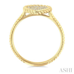 1/5 Ctw Pear Shape Rope Accent Round Cut Diamond Fashion Ring in 10K Yellow Gold 1/5 Ctw Pear Shape Rope Accent Round Cut Diamond Fashion Ring in 10K Yellow Gold
