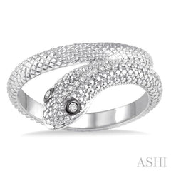 1/20 Ctw Round Cut Diamond Snake Ring in Sterling Silver 1/20 Ctw Round Cut Diamond Snake Ring in Sterling Silver