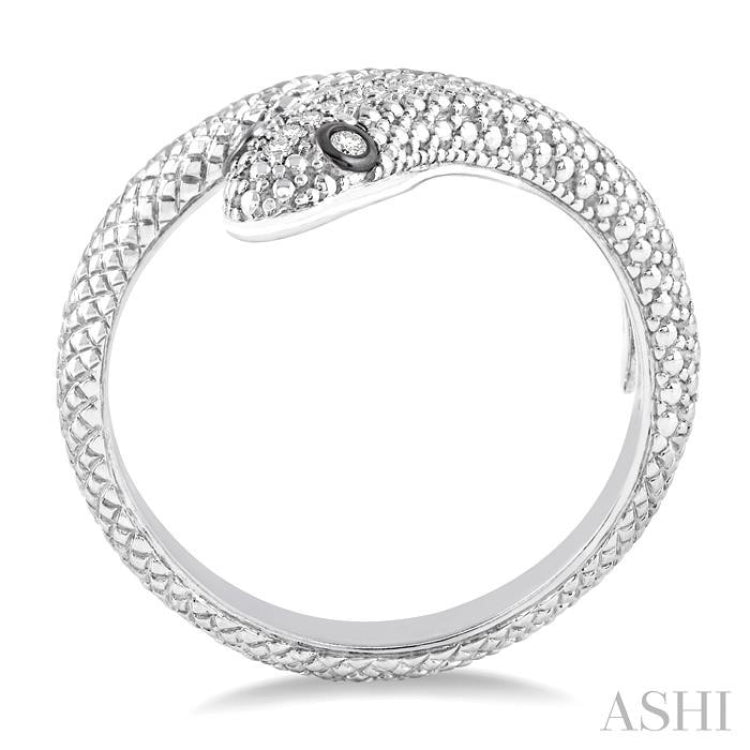 1/20 Ctw Round Cut Diamond Snake Ring in Sterling Silver 1/20 Ctw Round Cut Diamond Snake Ring in Sterling Silver