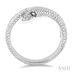 1/20 Ctw Round Cut Diamond Snake Ring in Sterling Silver 1/20 Ctw Round Cut Diamond Snake Ring in Sterling Silver