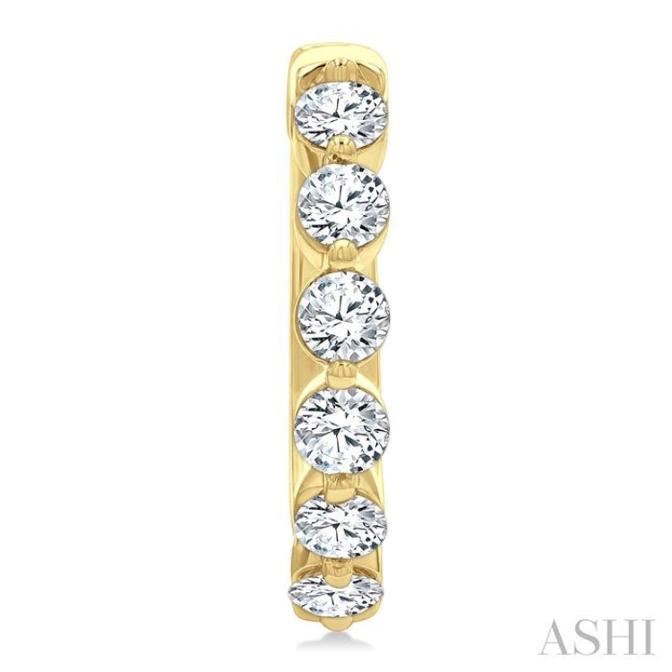 1 1/2 Ctw Prong Set Round Cut Diamond Hoop Earrings in 14K Yellow gold 1 1/2 Ctw Prong Set Round Cut Diamond Hoop Earrings in 14K Yellow gold