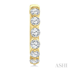 1 1/2 Ctw Prong Set Round Cut Diamond Hoop Earrings in 14K Yellow gold 1 1/2 Ctw Prong Set Round Cut Diamond Hoop Earrings in 14K Yellow gold