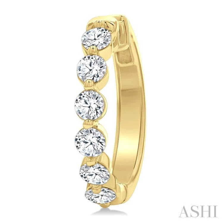 1 1/2 Ctw Prong Set Round Cut Diamond Hoop Earrings in 14K Yellow gold 1 1/2 Ctw Prong Set Round Cut Diamond Hoop Earrings in 14K Yellow gold