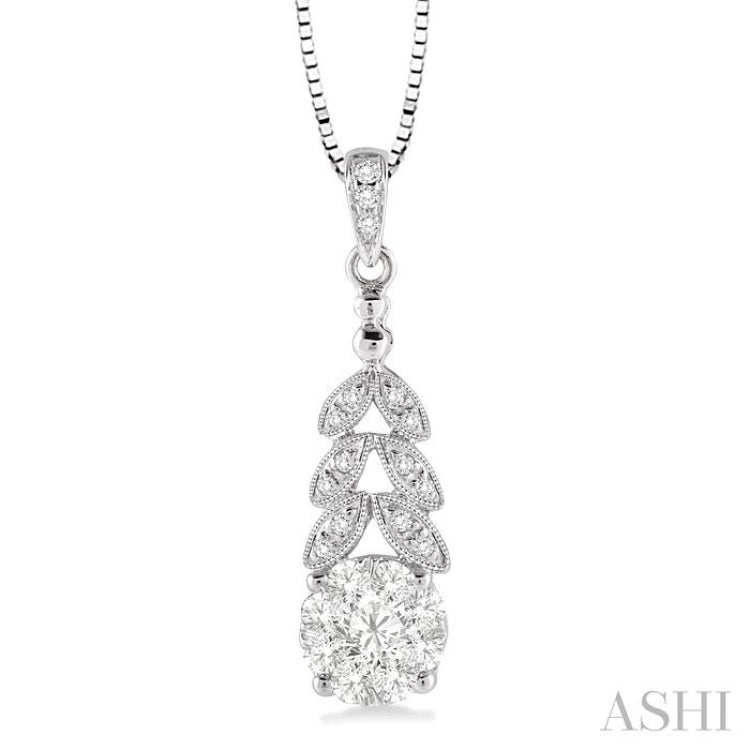 3/8 Ctw Lovebright Round Cut Diamond Pendant in 10K White Gold with Chain 3/8 Ctw Lovebright Round Cut Diamond Pendant in 10K White Gold with Chain
