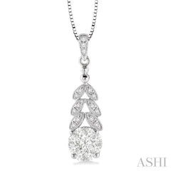 3/8 Ctw Lovebright Round Cut Diamond Pendant in 10K White Gold with Chain 3/8 Ctw Lovebright Round Cut Diamond Pendant in 10K White Gold with Chain