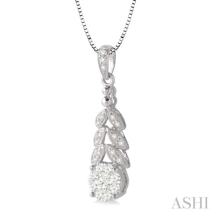 3/8 Ctw Lovebright Round Cut Diamond Pendant in 10K White Gold with Chain 3/8 Ctw Lovebright Round Cut Diamond Pendant in 10K White Gold with Chain