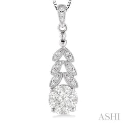 3/8 Ctw Lovebright Round Cut Diamond Pendant in 10K White Gold with Chain 3/8 Ctw Lovebright Round Cut Diamond Pendant in 10K White Gold with Chain