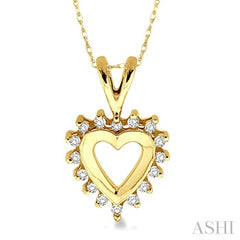 1/10 Ctw Single Cut Diamond Heart Pendant in 10K Yellow Gold with Chain 1/10 Ctw Single Cut Diamond Heart Pendant in 10K Yellow Gold with Chain