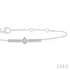 1/10 Ctw Round Cut Diamond Horizontal Bar Fashion Chain Bracelet in 10K White Gold 1/10 Ctw Round Cut Diamond Horizontal Bar Fashion Chain Bracelet in 10K White Gold