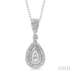 1/20 Ctw Pear Shape Single Cut Diamond Pendant in Sterling Silver with Chain 1/20 Ctw Pear Shape Single Cut Diamond Pendant in Sterling Silver with Chain