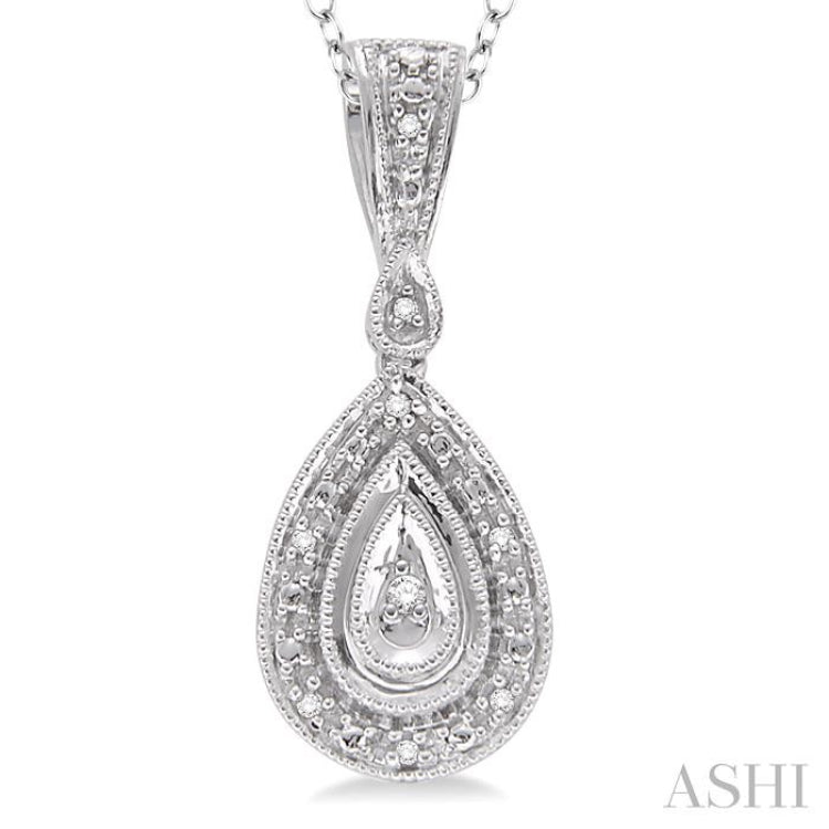 1/20 Ctw Pear Shape Single Cut Diamond Pendant in Sterling Silver with Chain 1/20 Ctw Pear Shape Single Cut Diamond Pendant in Sterling Silver with Chain
