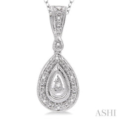 1/20 Ctw Pear Shape Single Cut Diamond Pendant in Sterling Silver with Chain 1/20 Ctw Pear Shape Single Cut Diamond Pendant in Sterling Silver with Chain