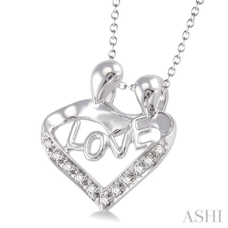 1/20 Ctw Single Cut Diamond Child & Mom Pendant in Sterling Silver with Chain 1/20 Ctw Single Cut Diamond Child & Mom Pendant in Sterling Silver with Chain